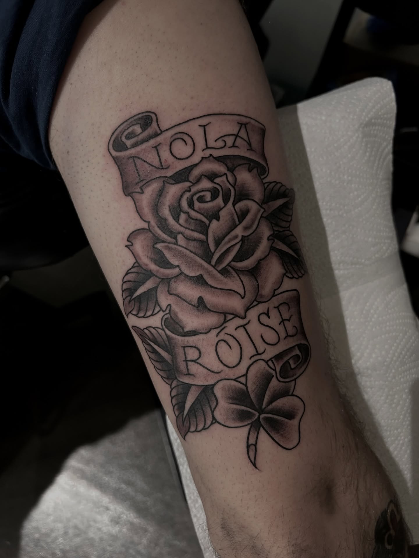 Tattoo by @barneycolestattoo — black_and_grey