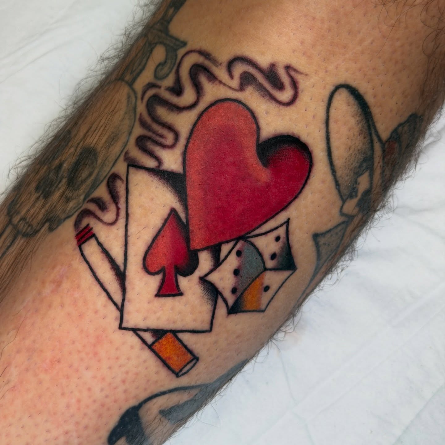 Playing card symbols American traditional tattoo on the forearm by ๐
๐ฆ๐๐ซ๐ ๐ ๐๐ข๐ฉ๐ฆ๐ ๐ฆ๐ ๐๐๐ฏ๐ฆ๐