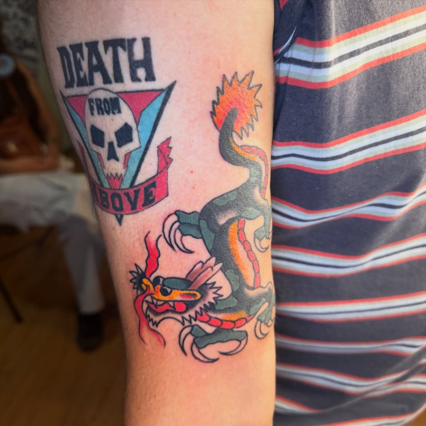 Death from above American traditional tattoo on the forearm by ๐
๐ฆ๐๐ซ๐ ๐ ๐๐ข๐ฉ๐ฆ๐ ๐ฆ๐ ๐๐๐ฏ๐ฆ๐