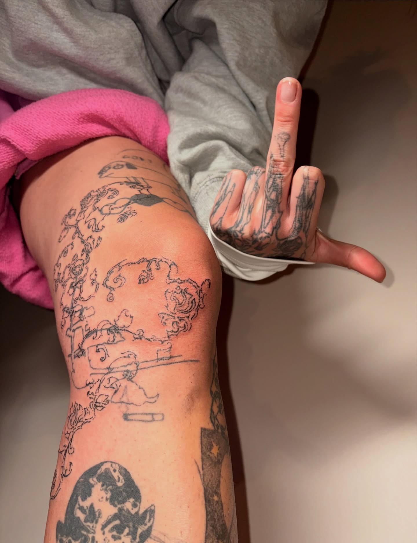 Tattoo by @swamp__slut — black_and_grey