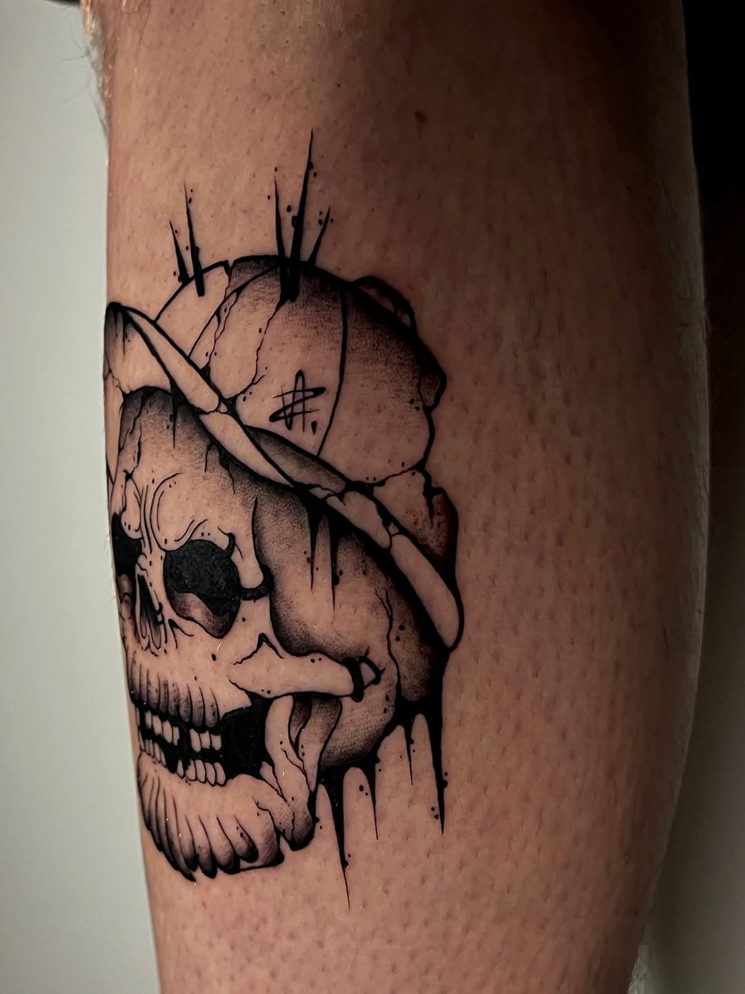 Tattoo by @rebel_milly — black_and_grey, chicano