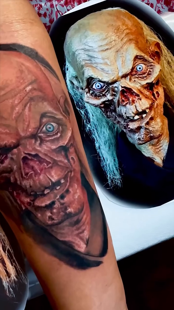 Zombie skull realism tattoo by Edward best