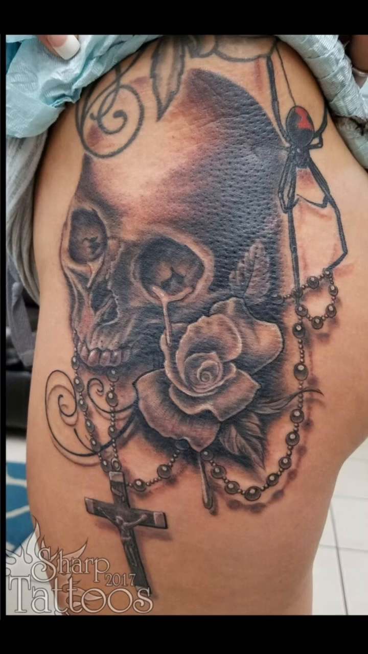Tattoo by @sharptattoos — black_and_grey, realism