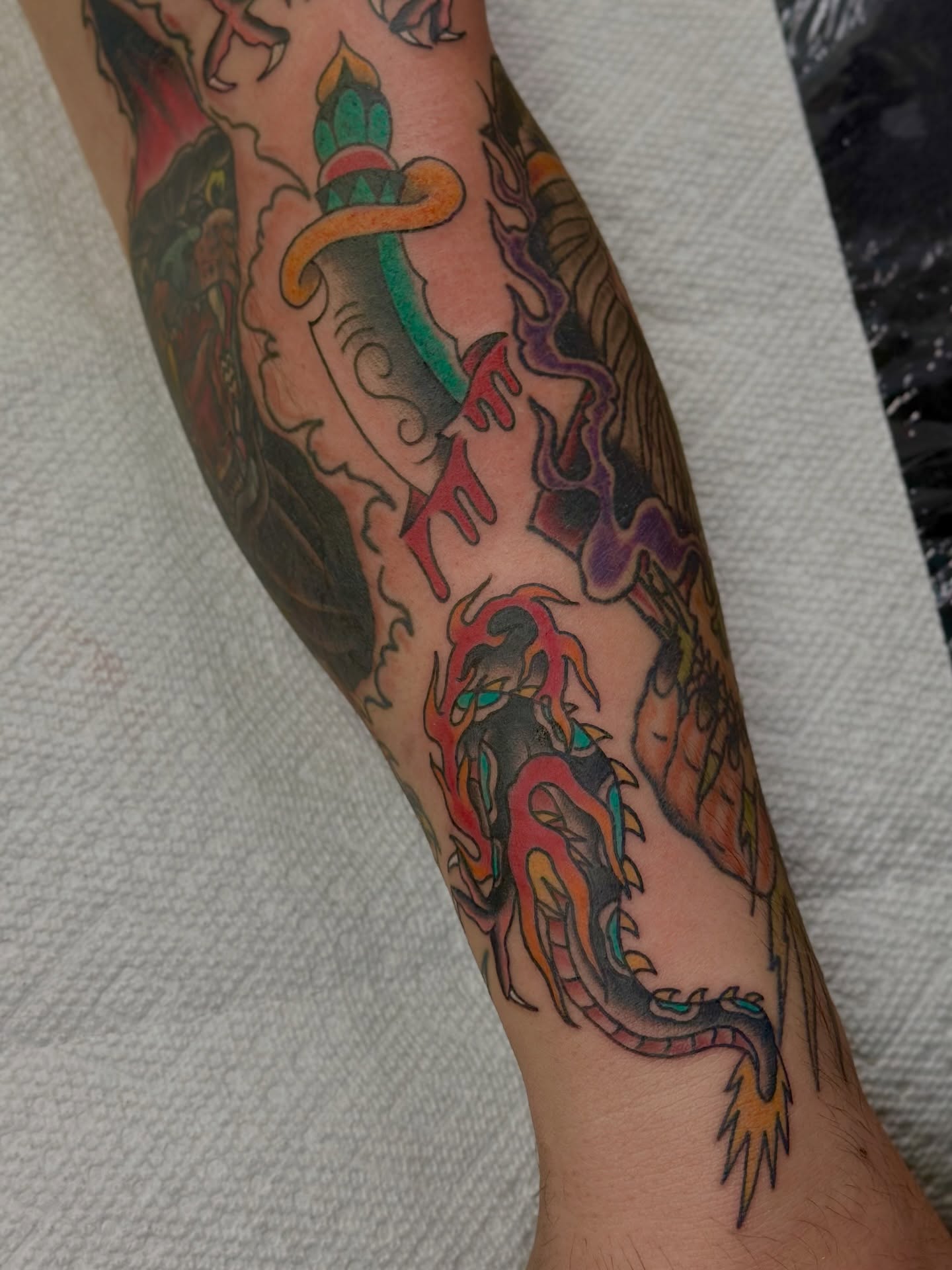 Tattoo by @cryptidtattooer — american_traditional