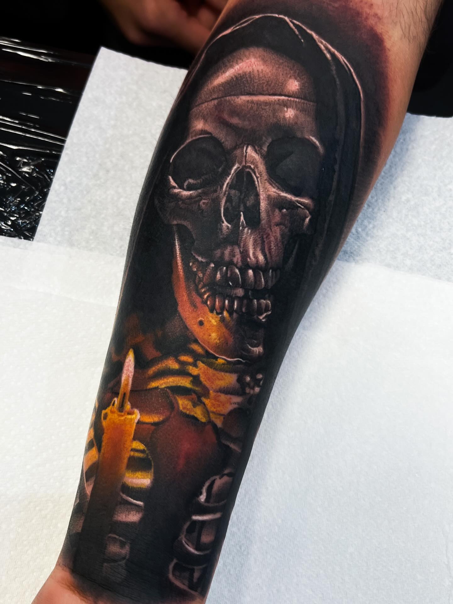 Tattoo by @rikkileetattoo — realism, dark_realism