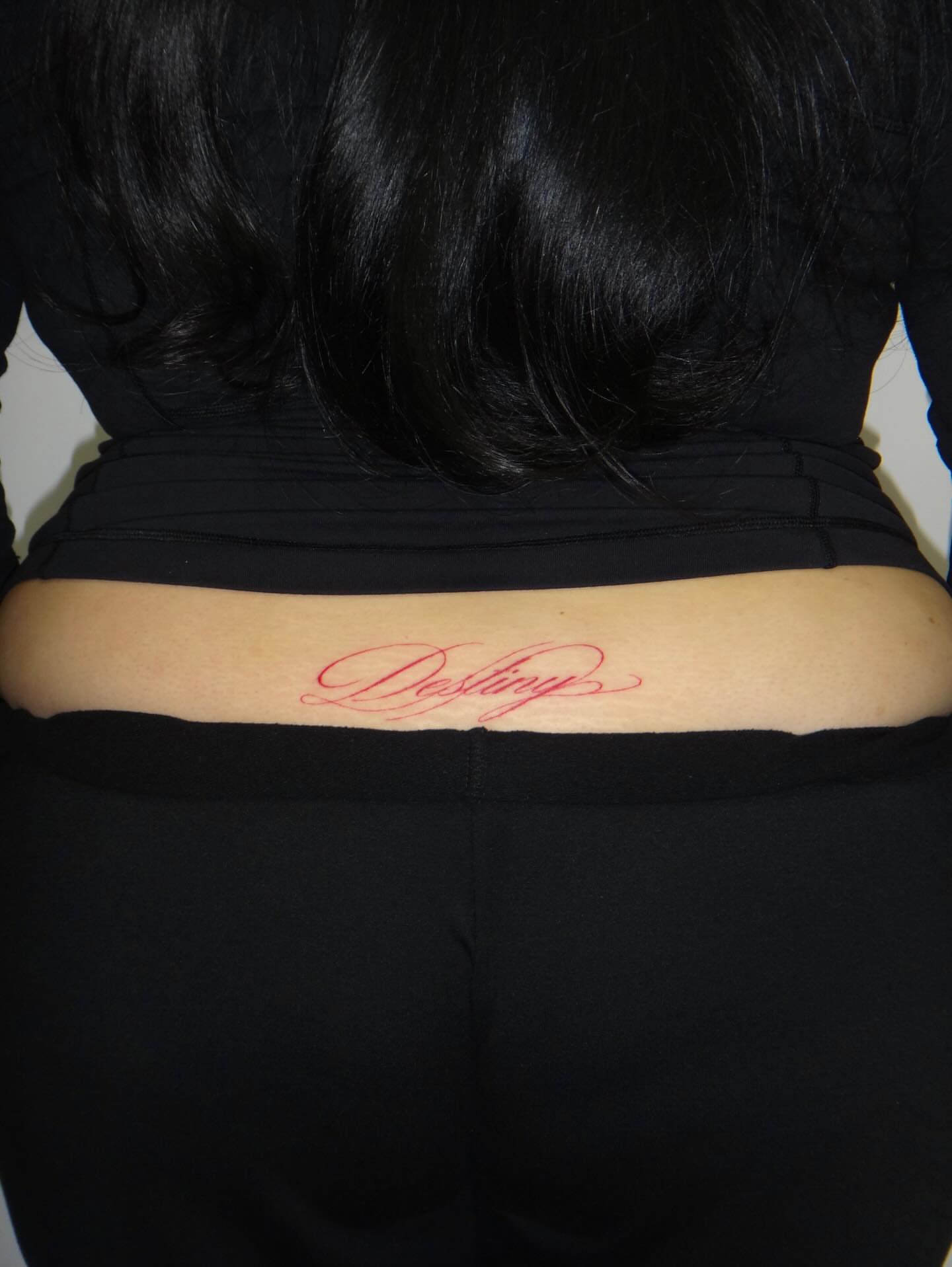 Script lettering lettering script tattoo on the forearm by Nevaeh tattoo artist