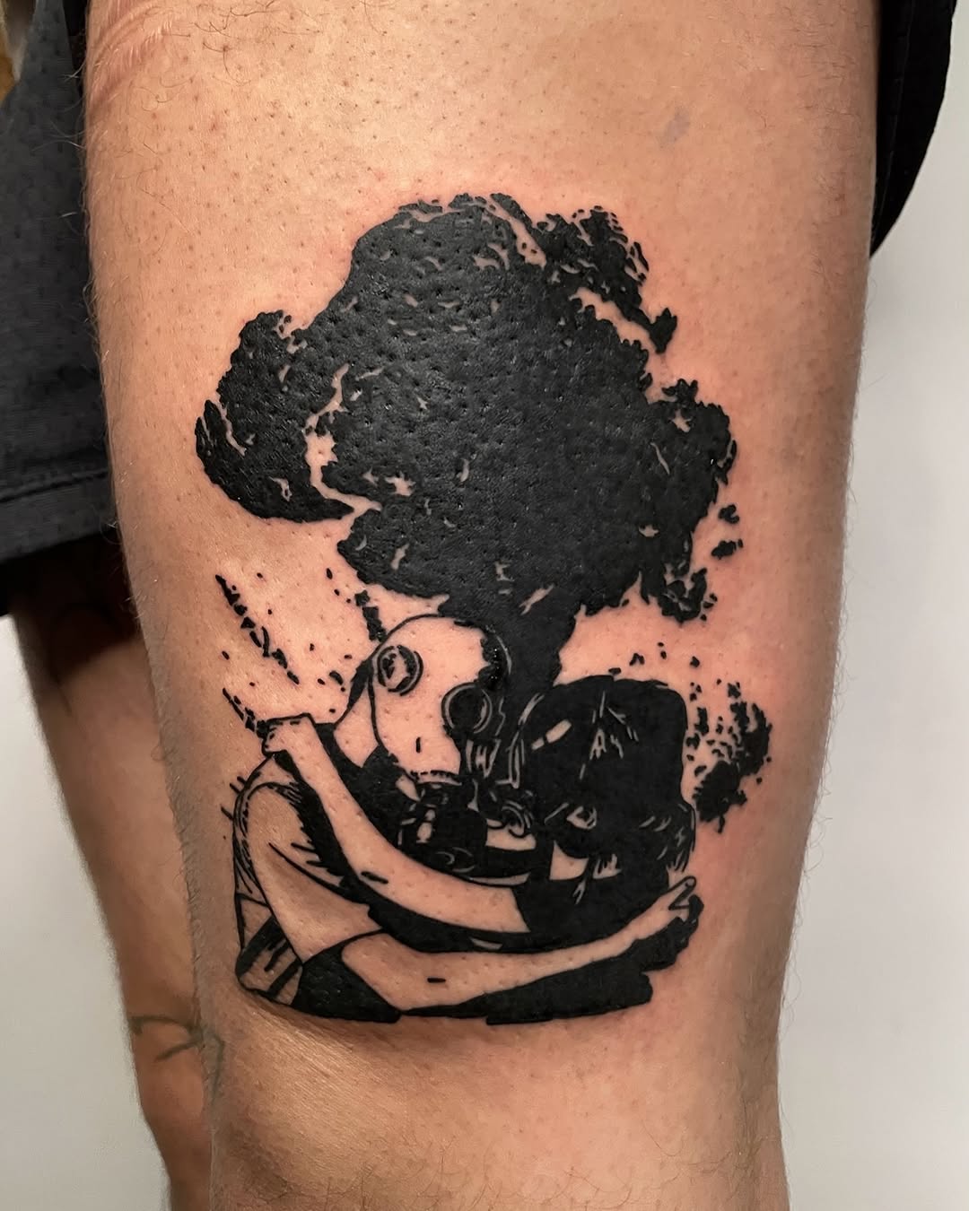 Tattoo by @telephonepole2 — blackwork, trash_polka