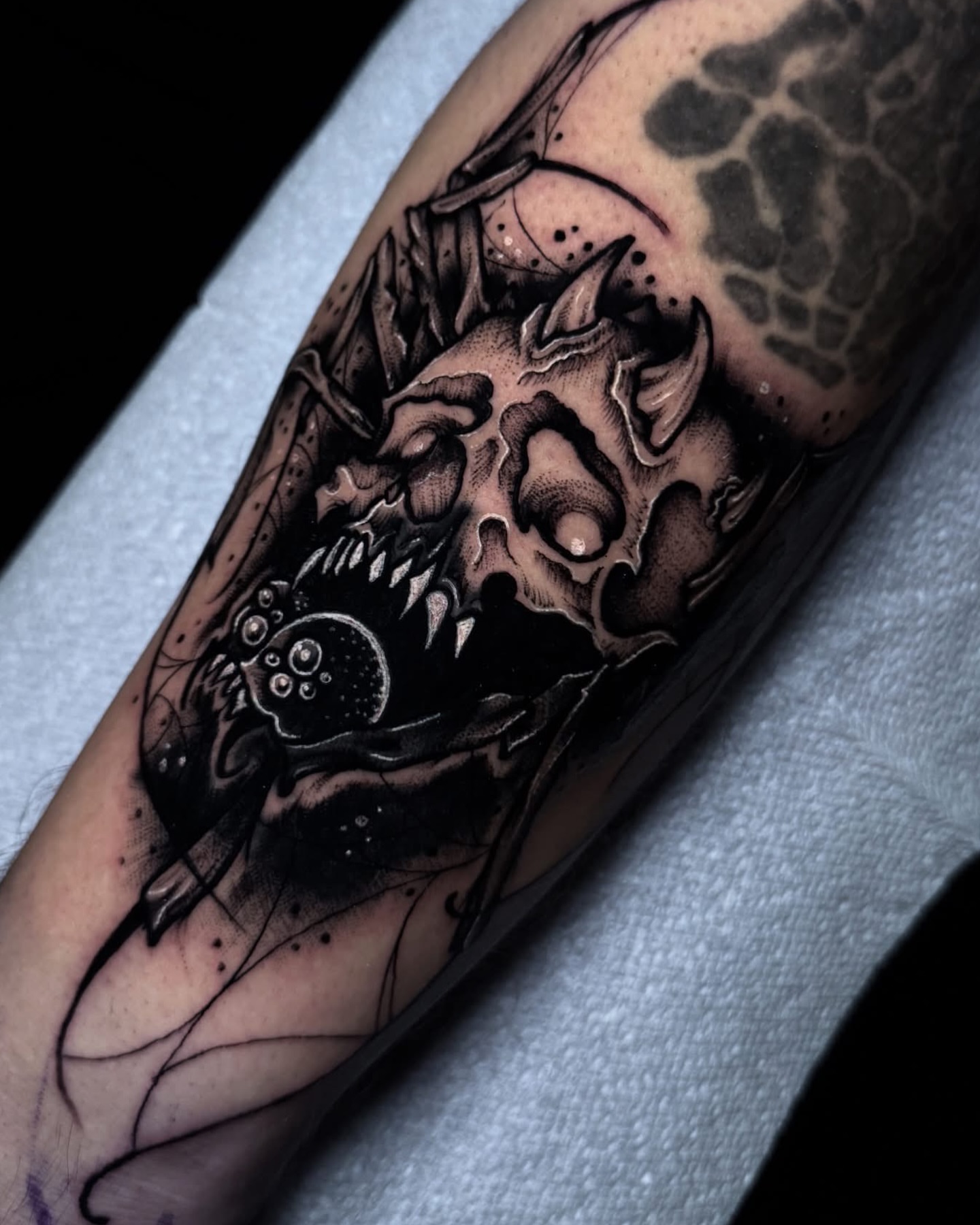 Tattoo by @counttatula β dark_realism, dotwork