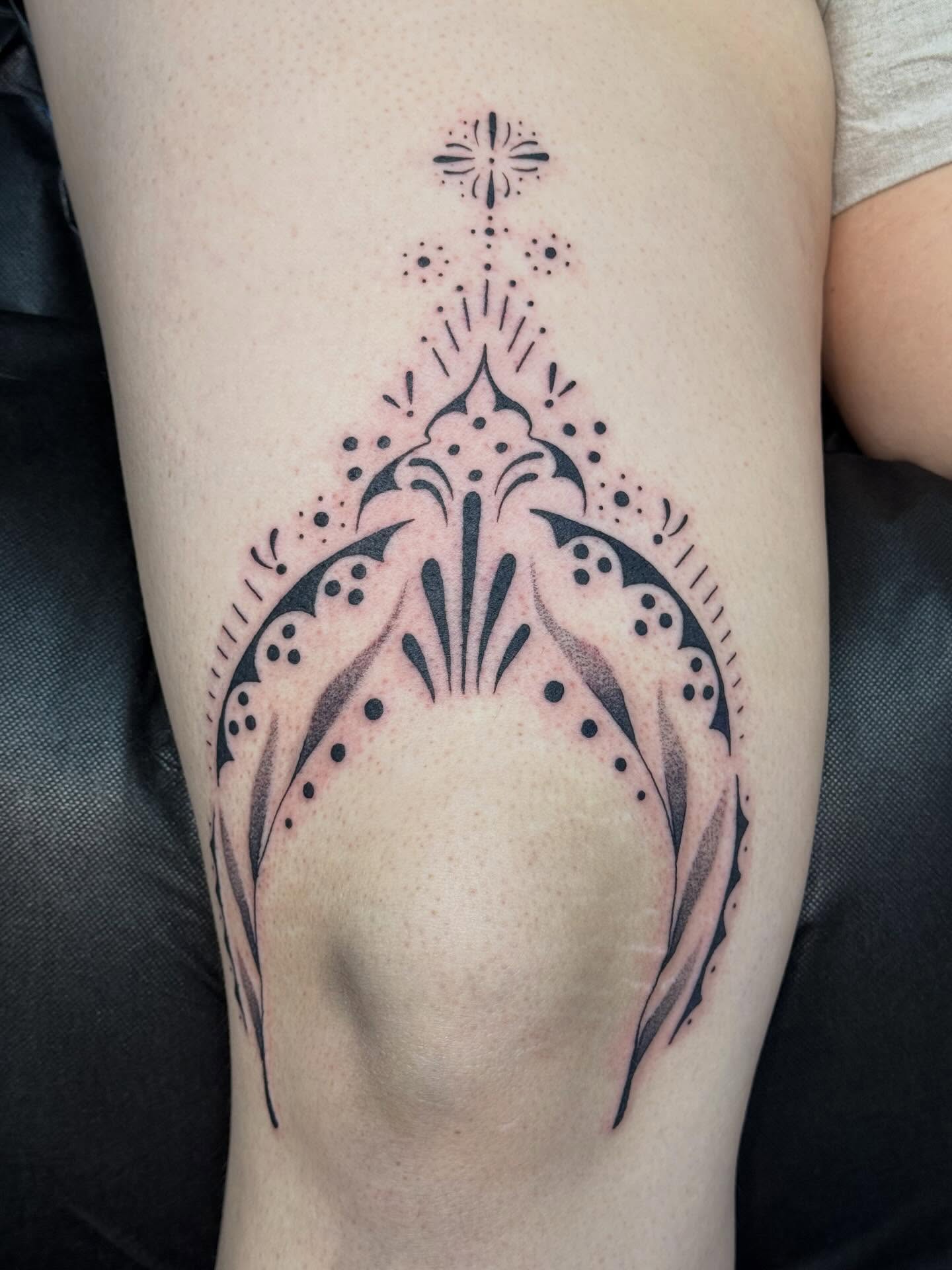Tattoo by @bodyartbyali — dotwork, geometric