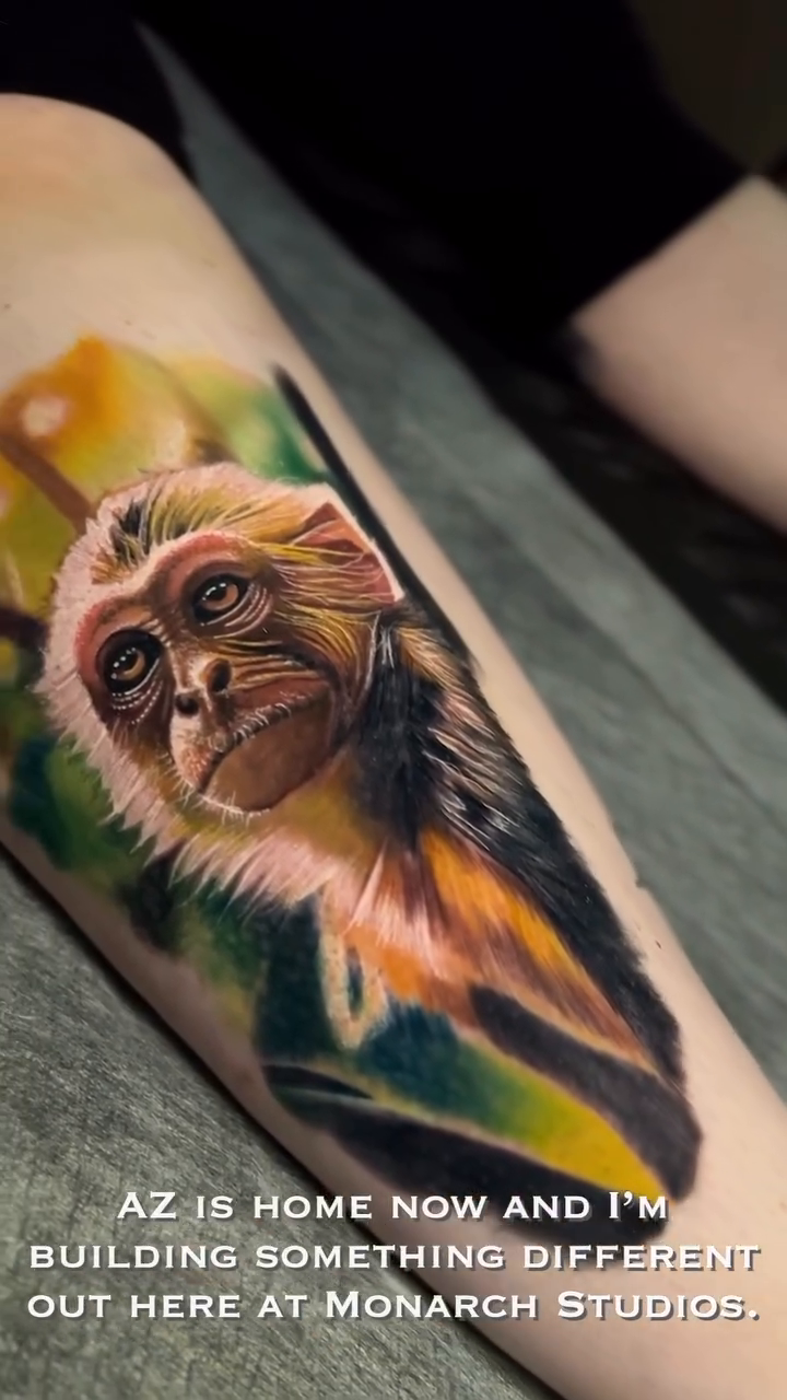 Monkey realism tattoo by Edward best
