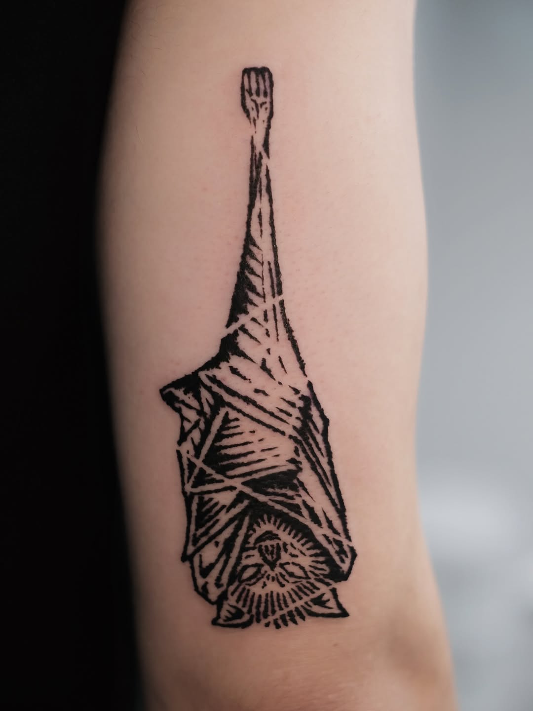 Tattoo by @florawoodcut — illustrative, blackwork