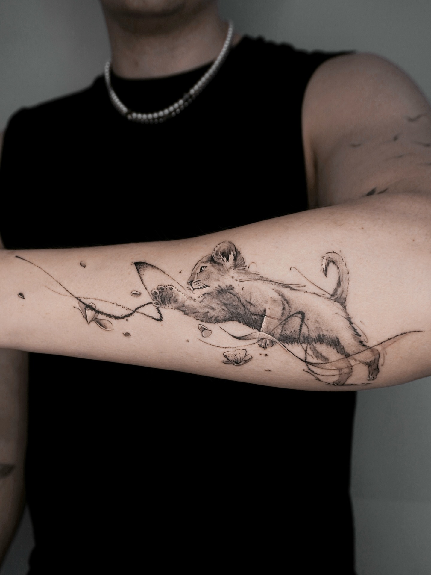 Tattoo by @maru.tattooist — black_and_grey