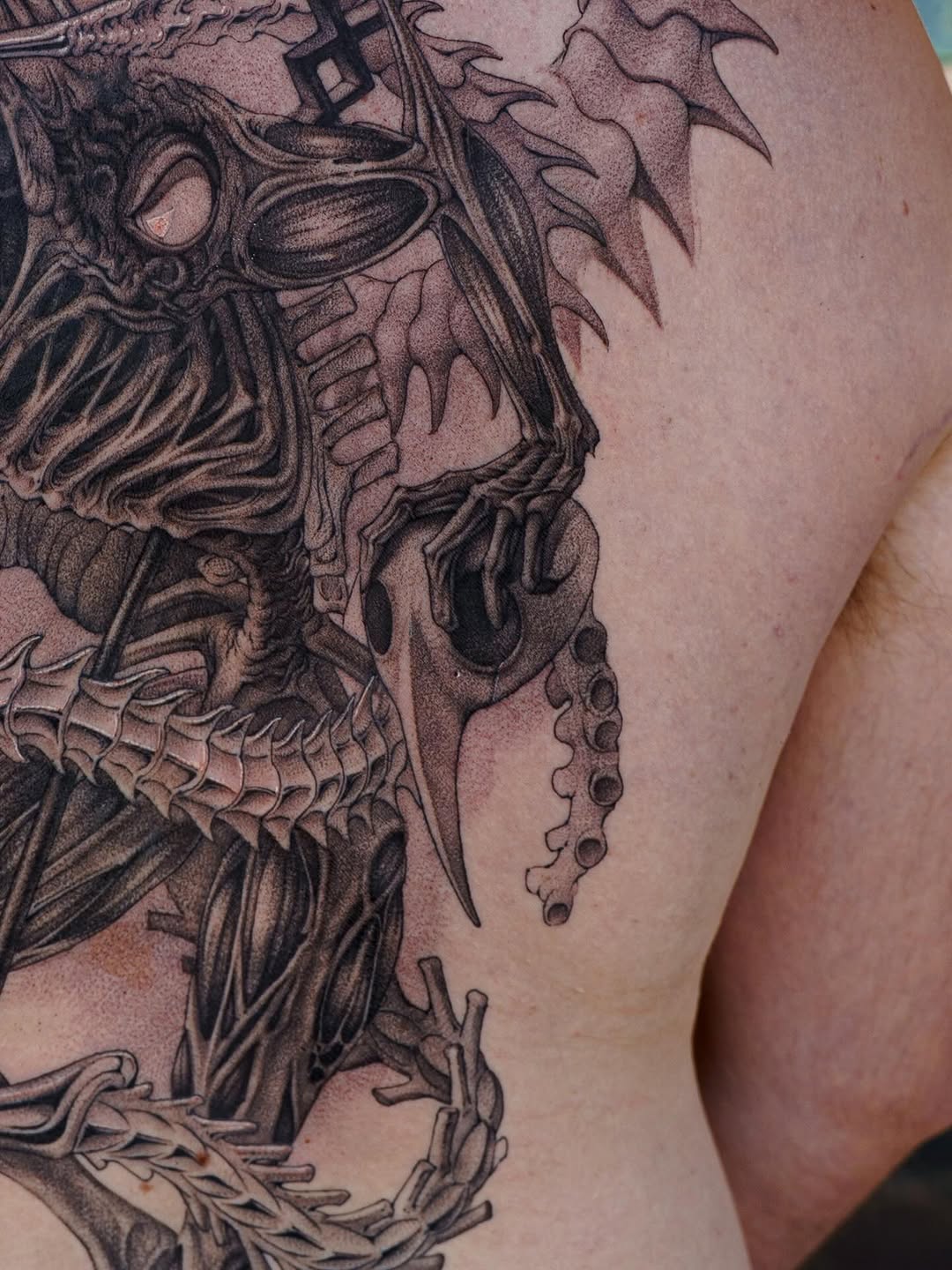 Tattoo by @nowthisyujhi — dark_realism, dotwork