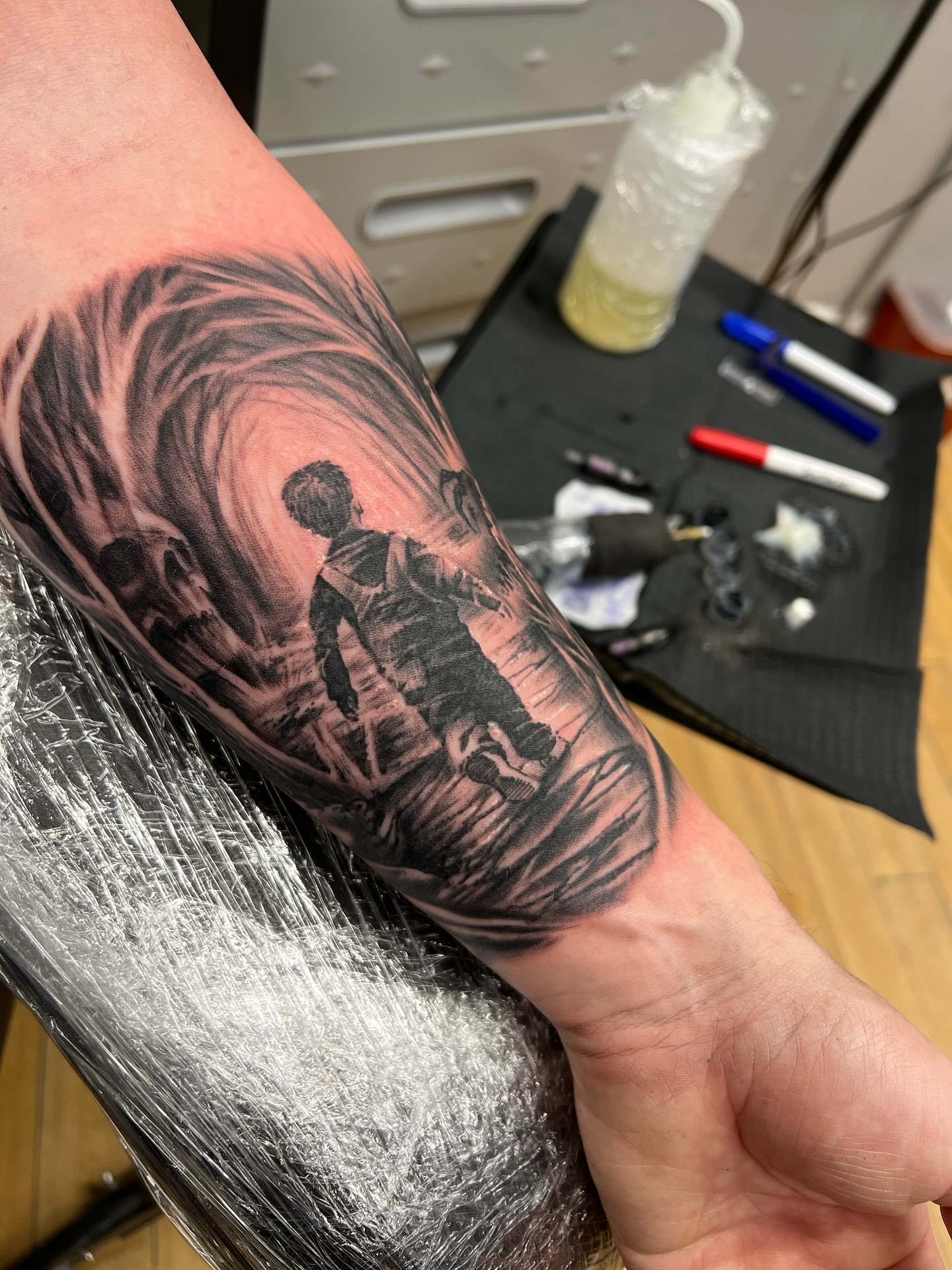 Tattoo by @strikt — black_and_grey