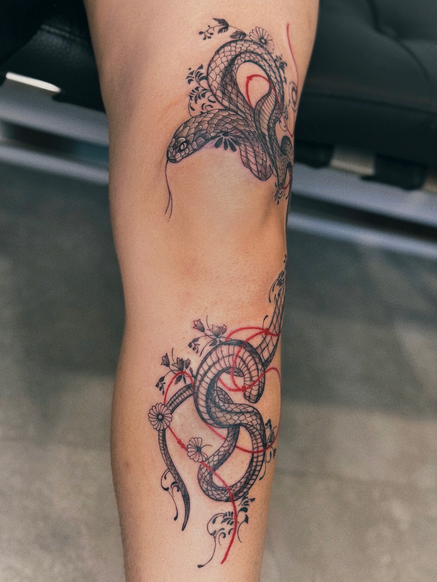 Tattoo by @mjtattoonyc — black_and_grey, ornamental