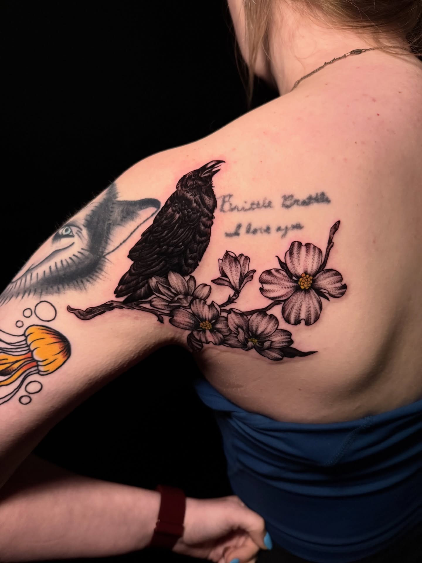 Tattoo by @amberbananafish — black_and_grey