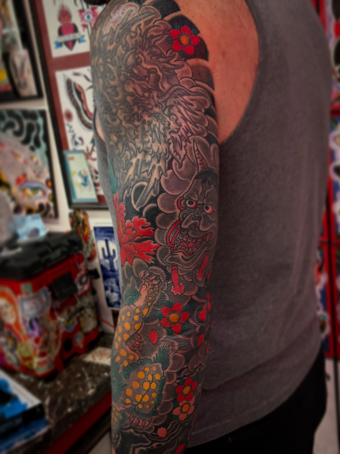 Japanese irezumi sleeve japanese irezumi tattoo by Carlos Gonzalez Tattoo, Dallas, Texas