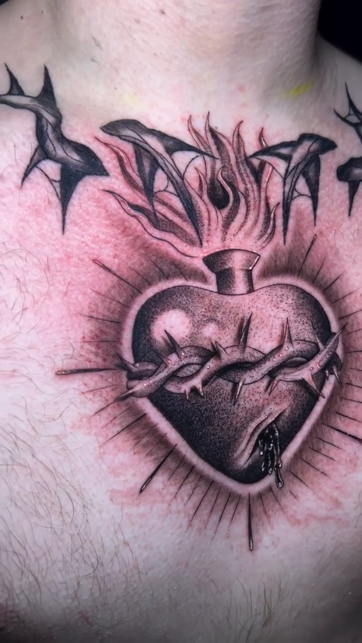 Tattoo by @charlld0 — black_and_grey, dark_realism