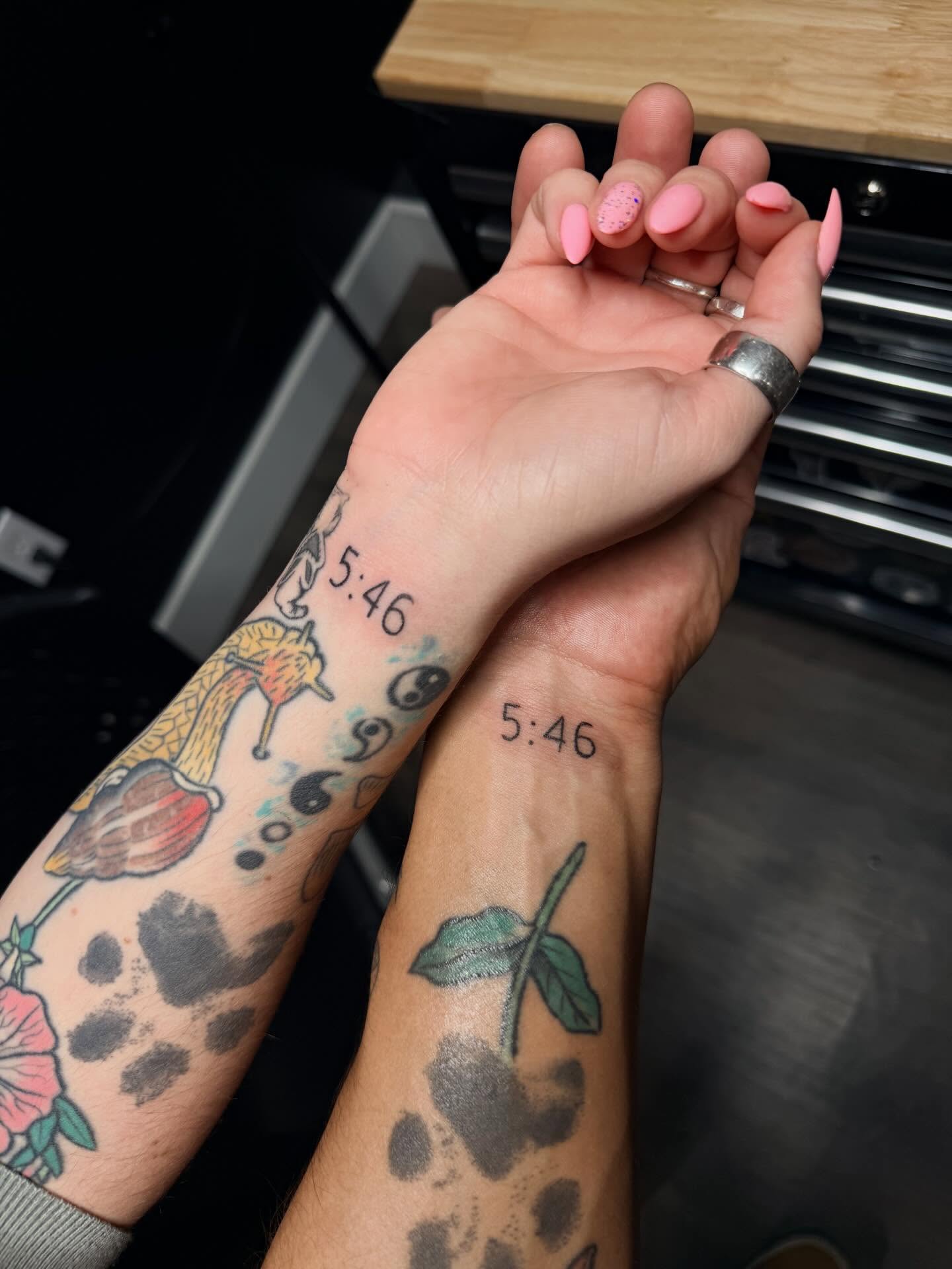 Time American traditional tattoo on the forearm by Ellari