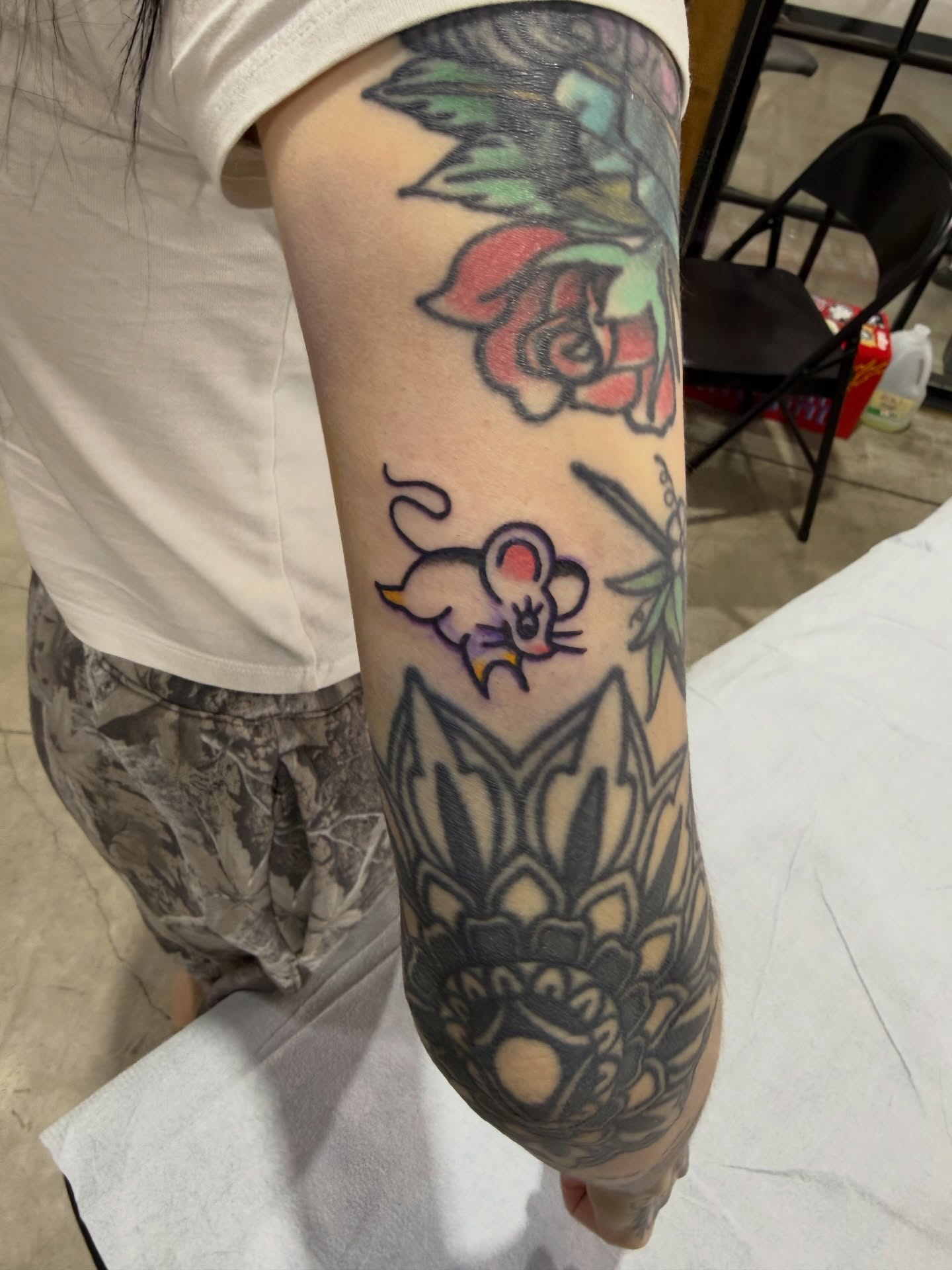 Tattoo by @pokeyvixen — american_traditional, black_and_grey