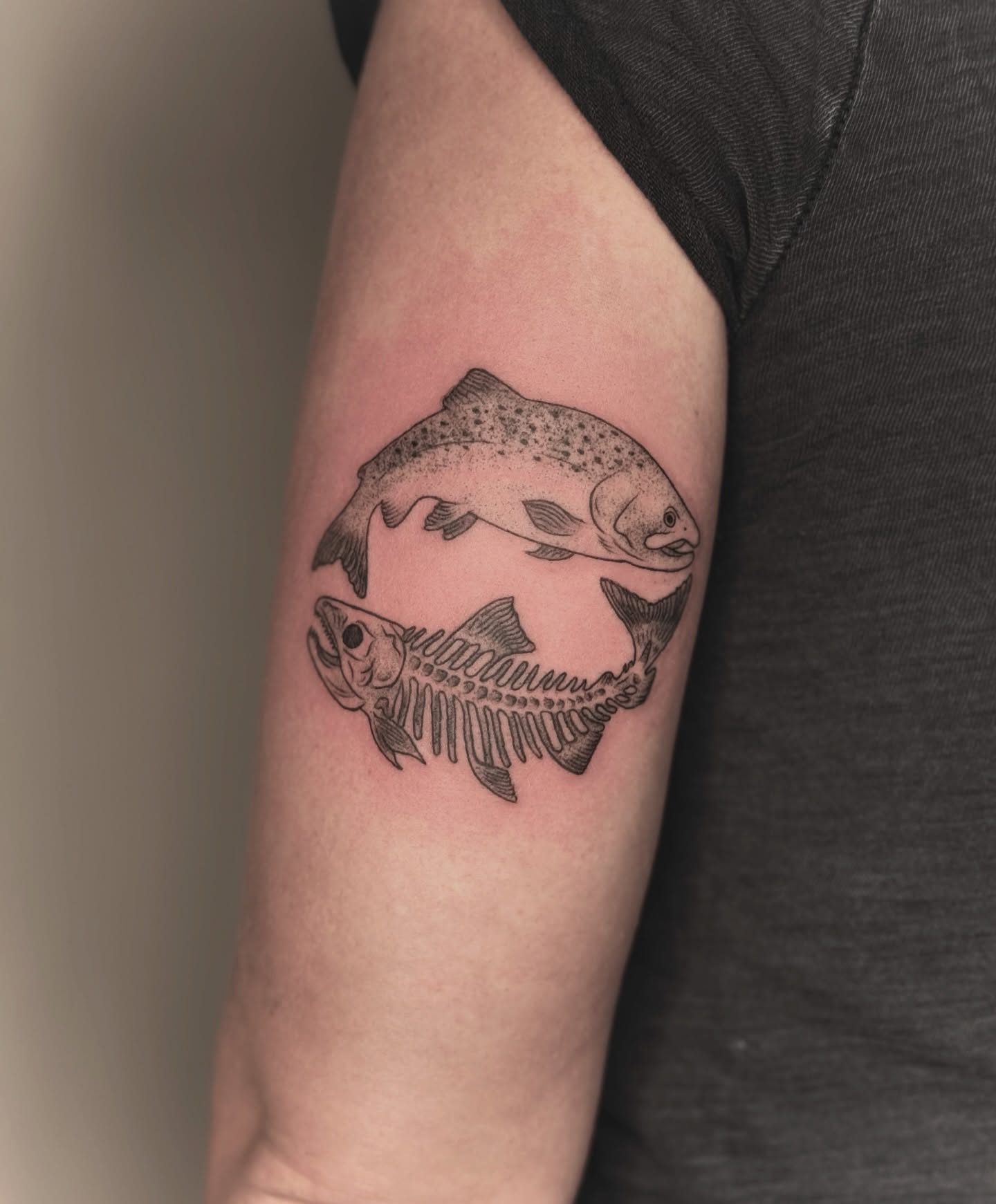 Tattoo by @katelumos — dotwork, black_and_grey