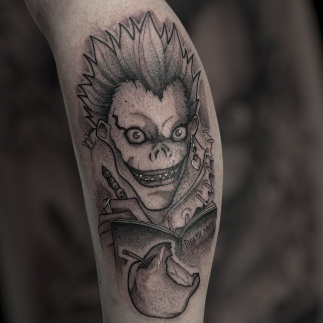 Tattoo by @meechtattoos_ — dotwork, anime