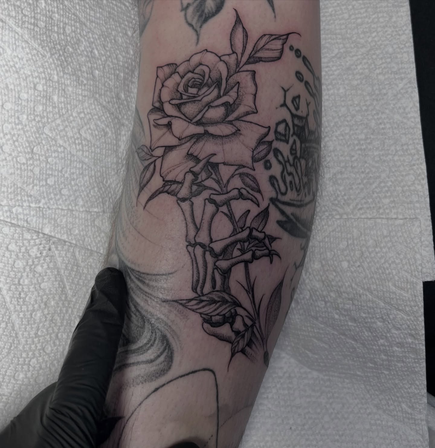 Tattoo by @woodrowtattoo — black_and_grey, realism
