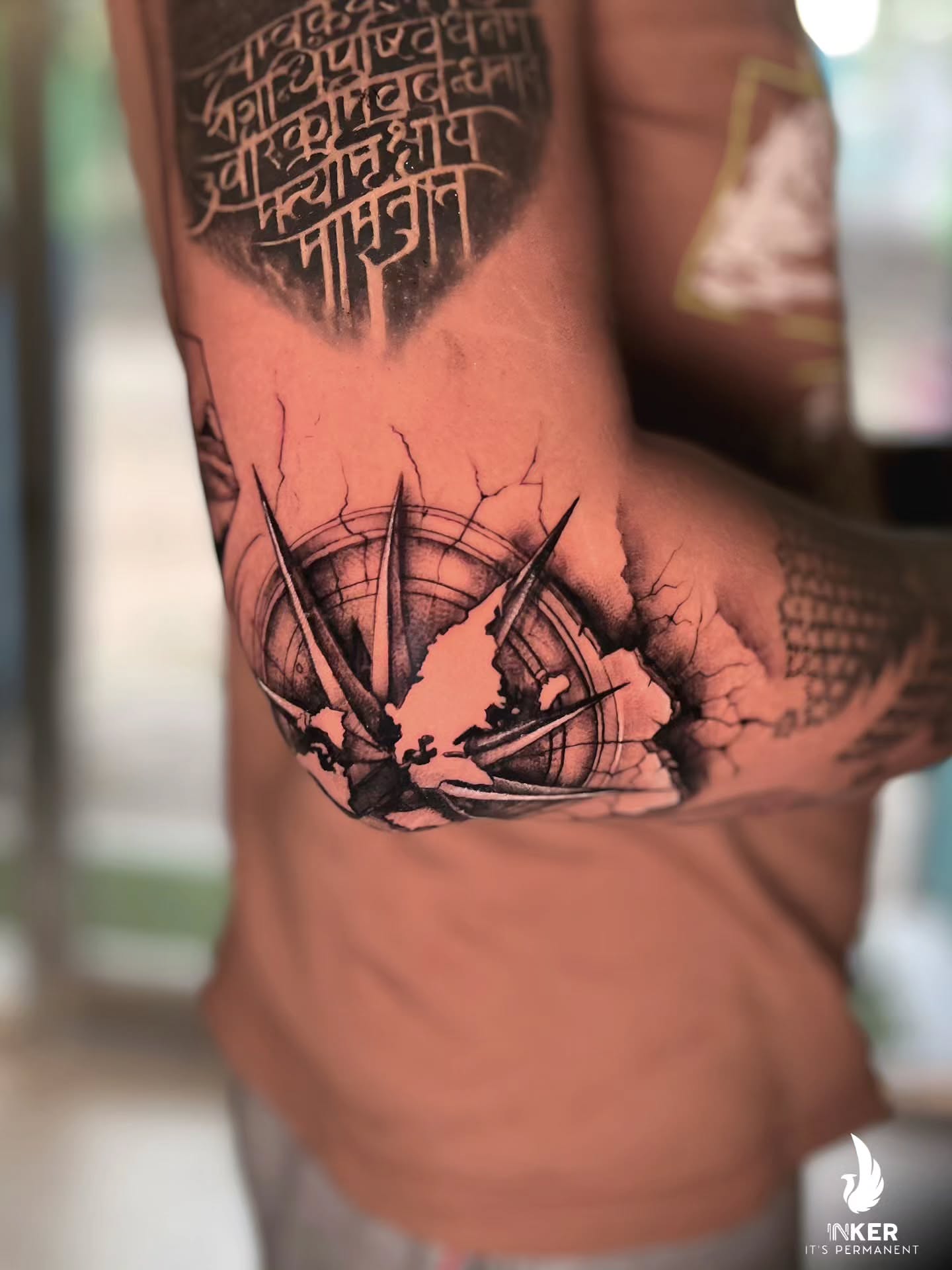 Spiky plant realism tattoo on the forearm by Shubhadeep Mukherjee