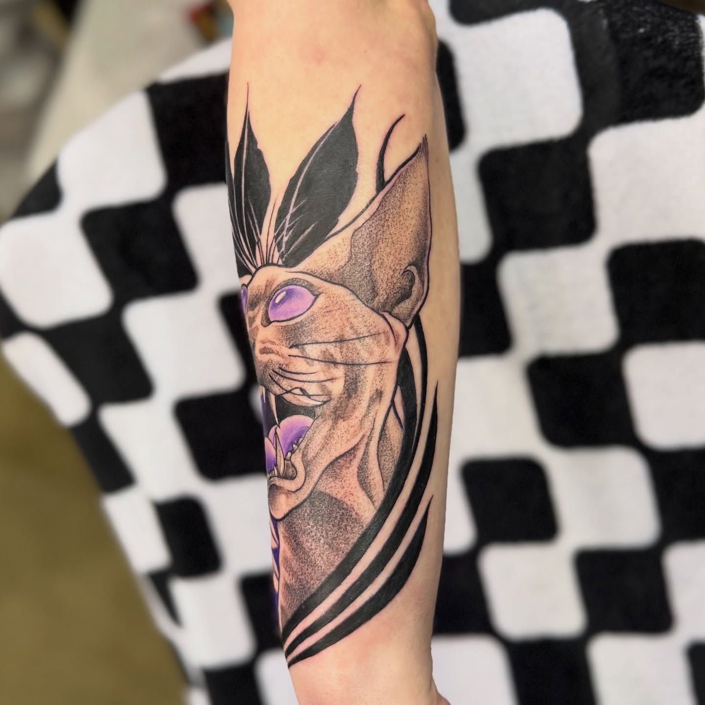 Jiren realism tattoo on the forearm by Justin Hay