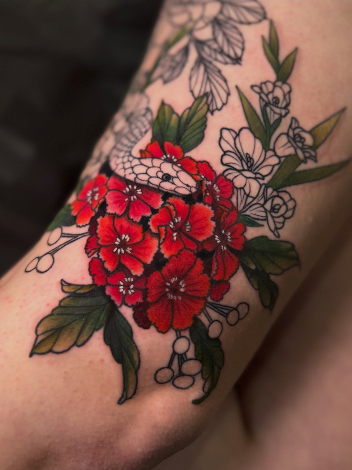 Tattoo by @darien.alexandra — american_traditional, dotwork
