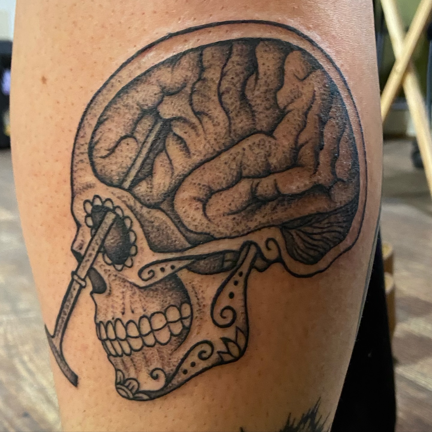 Tattoo by @theblackdottattoo — black_and_grey