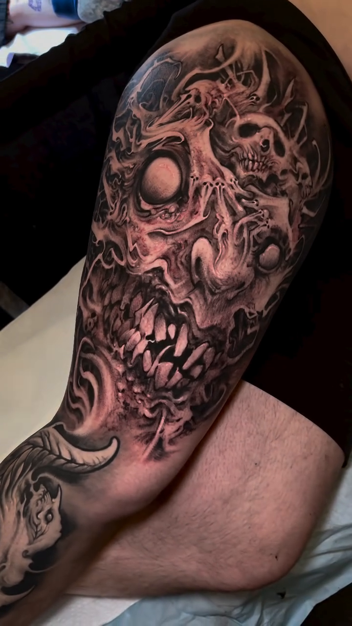 Zombie skull dark realism tattoo by π΅ππππ π―πππππππ