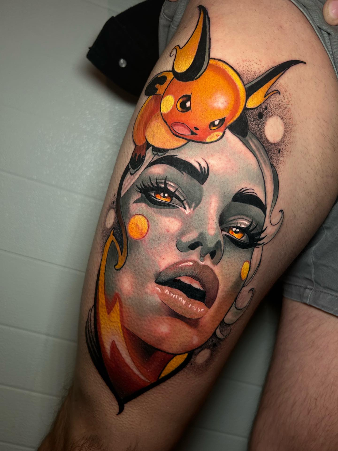 Tattoo by @teamrockettattoo — realism, dotwork
