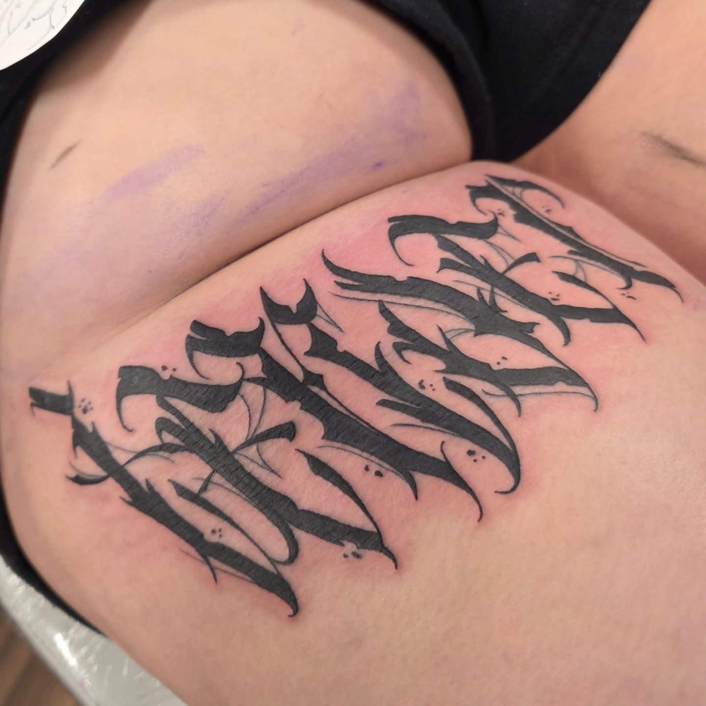 Tattoo by @nobodytattoosx — lettering_script