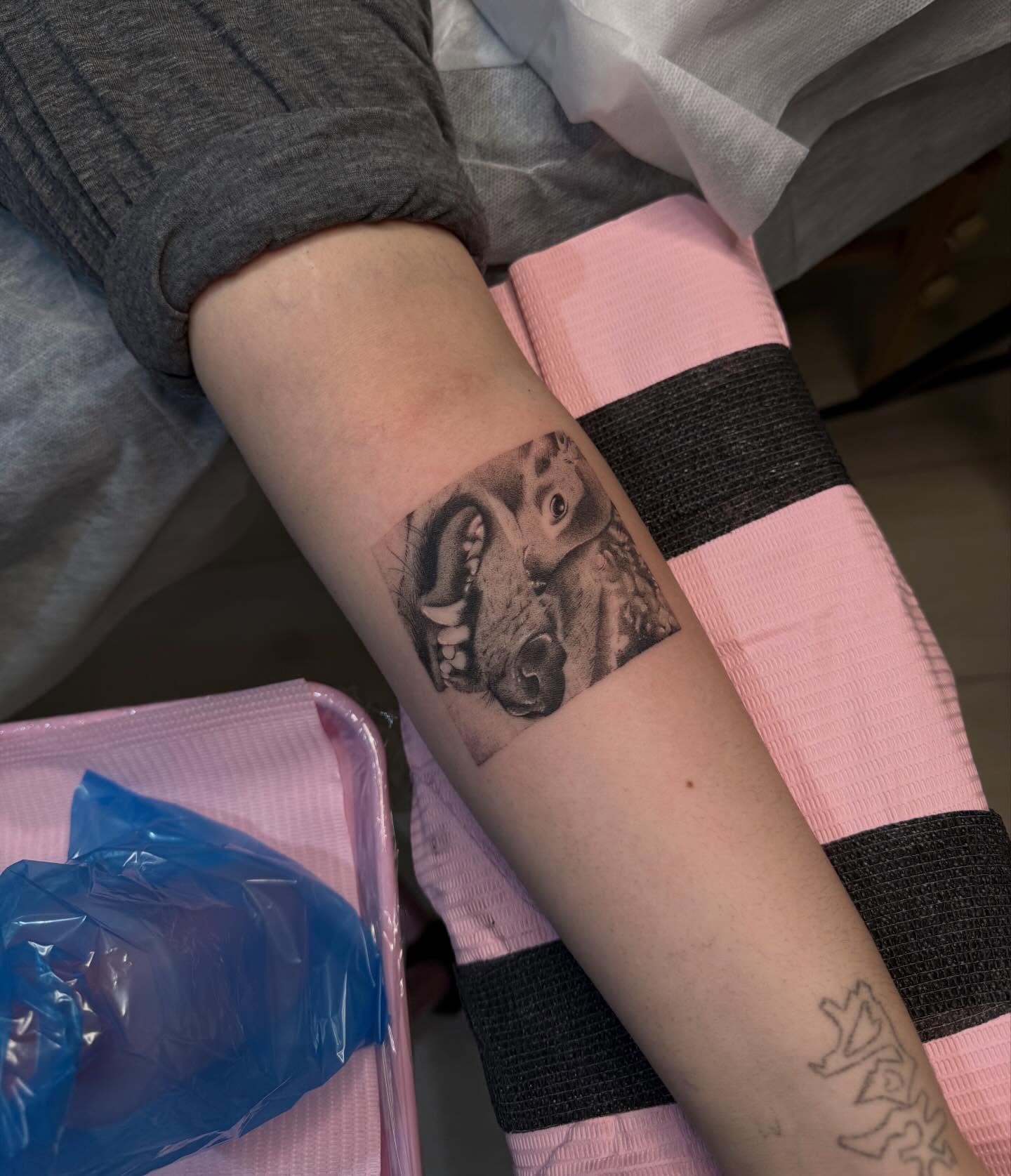 Dog realism tattoo on the forearm by 🗡Addie Kat🗡