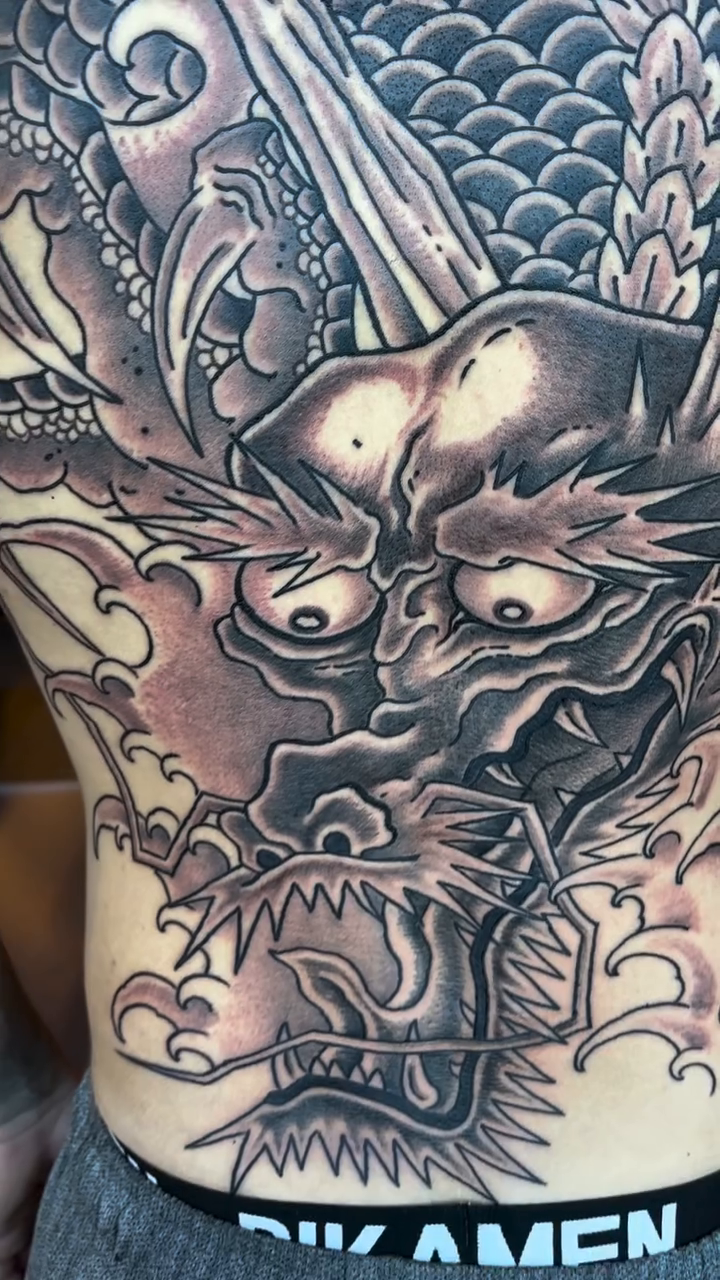 Tattoo by @jeffslacktattoo — japanese_irezumi, black_and_grey