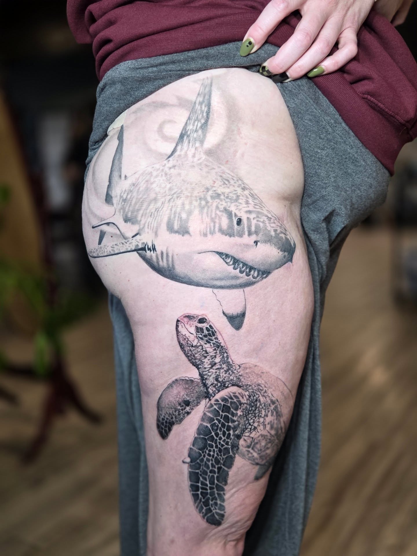 Tattoo by @jousmile_tattoos — realism, black_and_grey