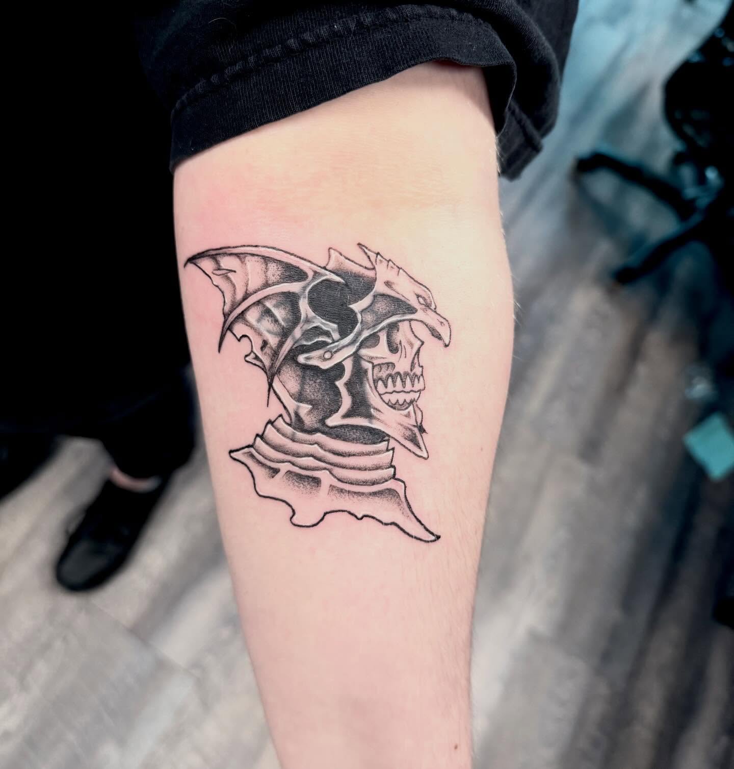 Tattoo by @elijahtatttoo — black_and_grey, dotwork