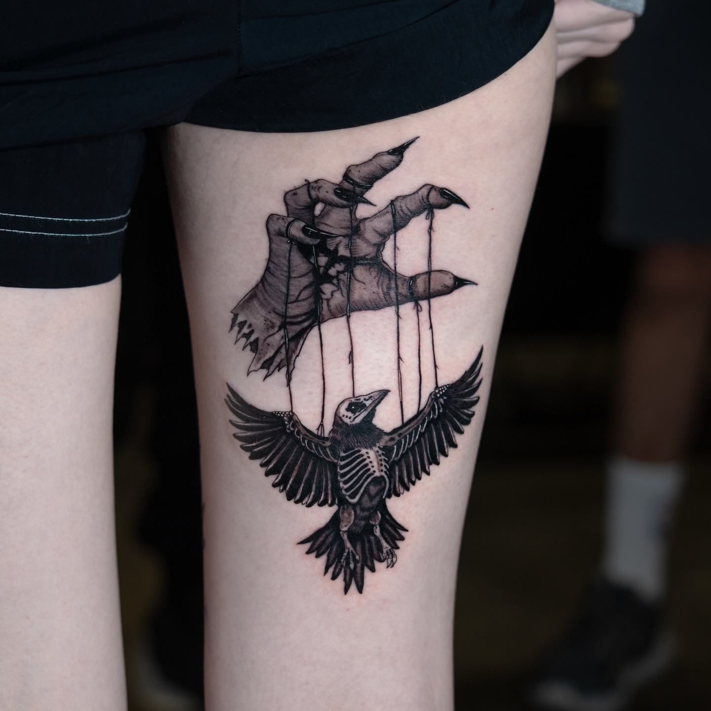 Tattoo by @inkdrunkjorden โ dark_realism, black_and_grey