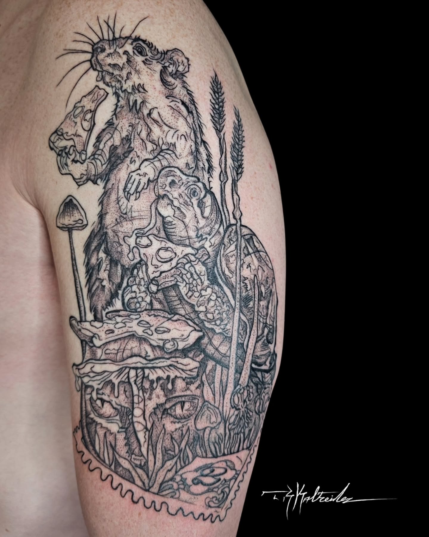 Tattoo by @trkaltreider — black_and_grey, realism