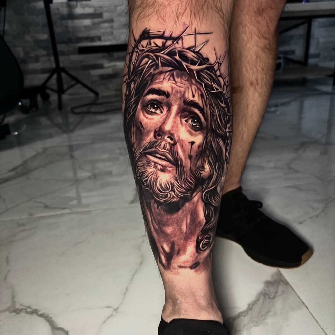 Tattoo by @tj_tattoos14 — realism, black_and_grey
