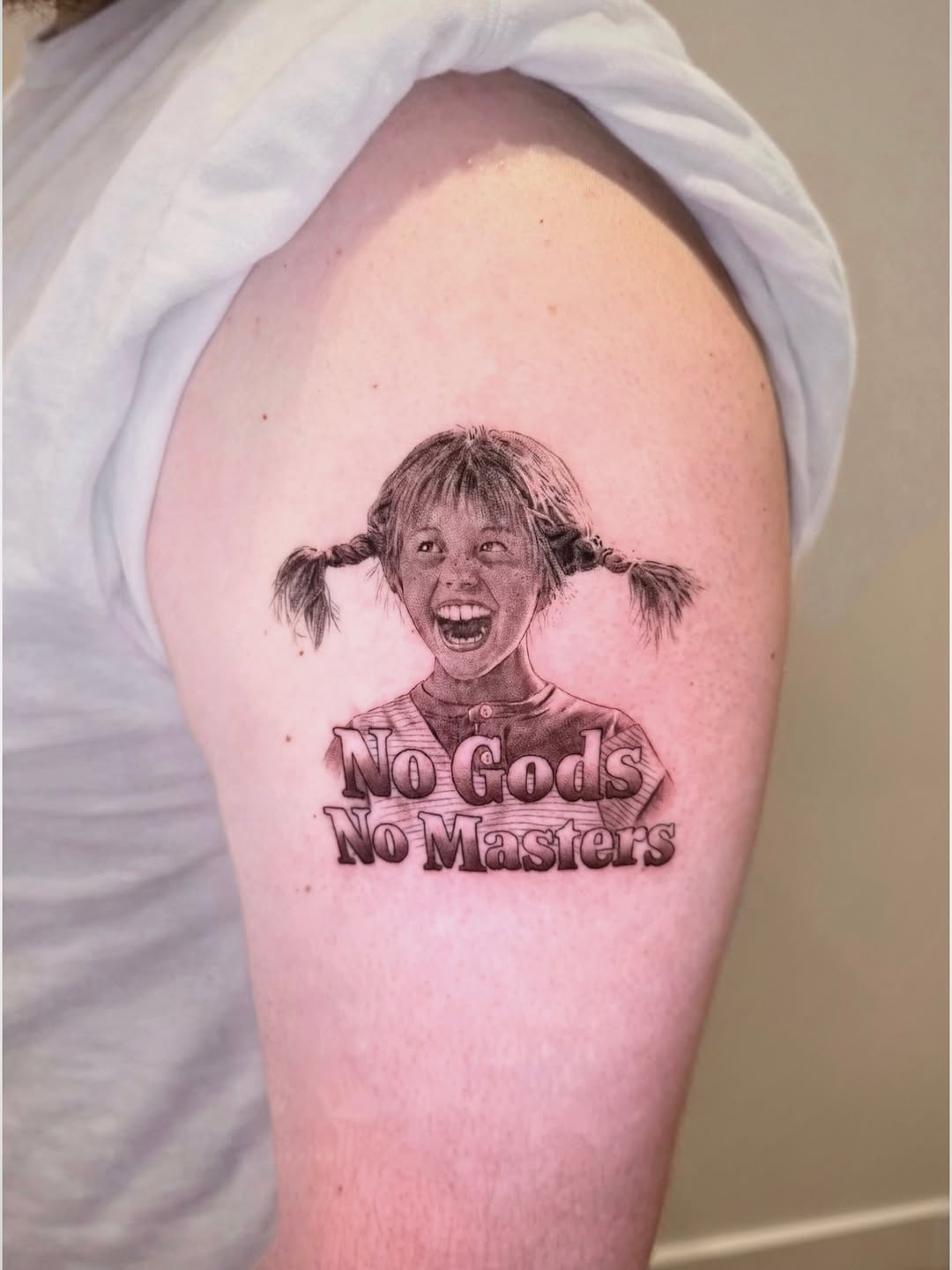 Tattoo by @oxana_ink — realism, lettering_script