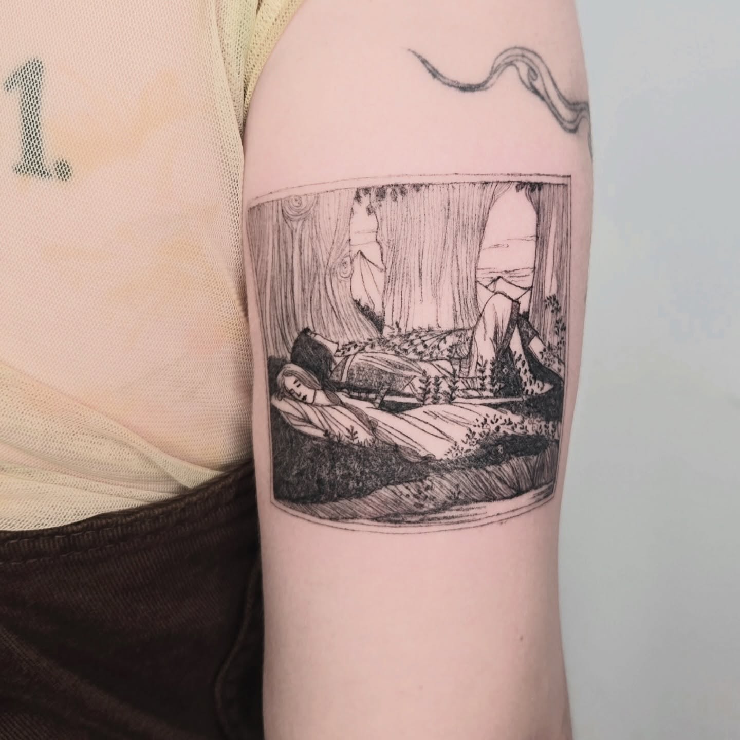 Landscape realism tattoo on the forearm by Vintage tattoo