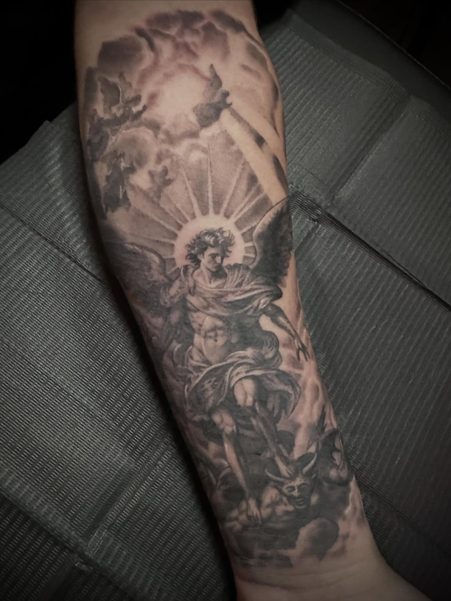 Tattoo by @deaddfred — black_and_grey, realism