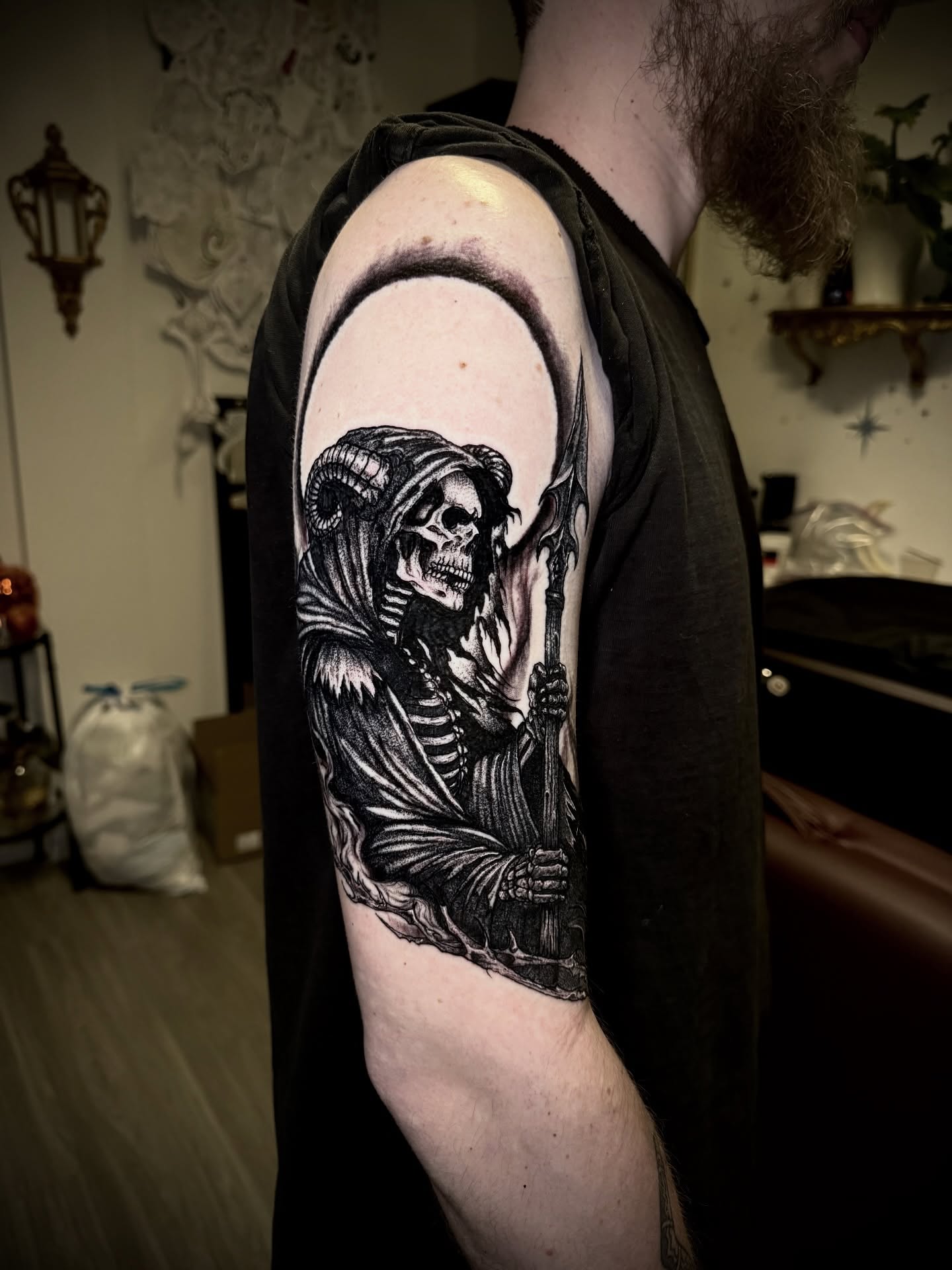 Tattoo by @blvckheart_ink — black_and_grey, realism