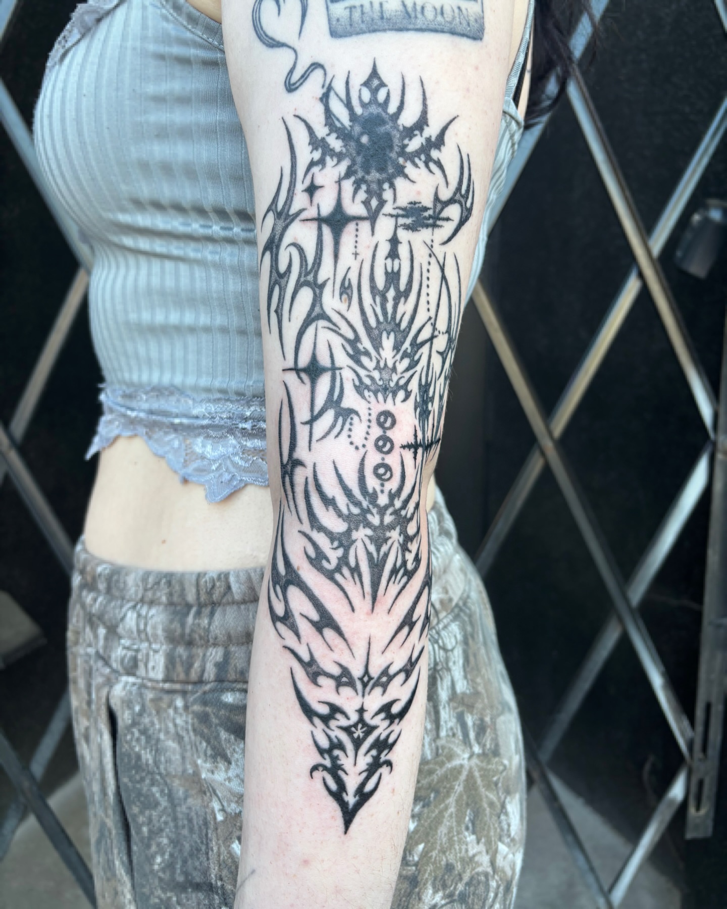 Tribal design tribal tattoo on the forearm by Cooper, Portland, Oregon