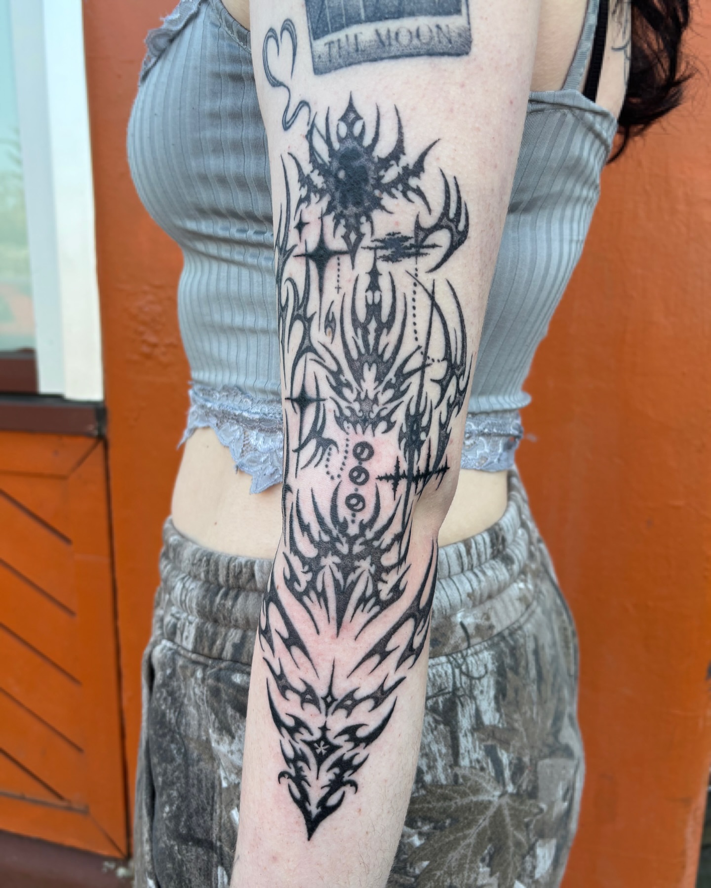 Tribal design tribal tattoo on the forearm by Cooper, Portland, Oregon