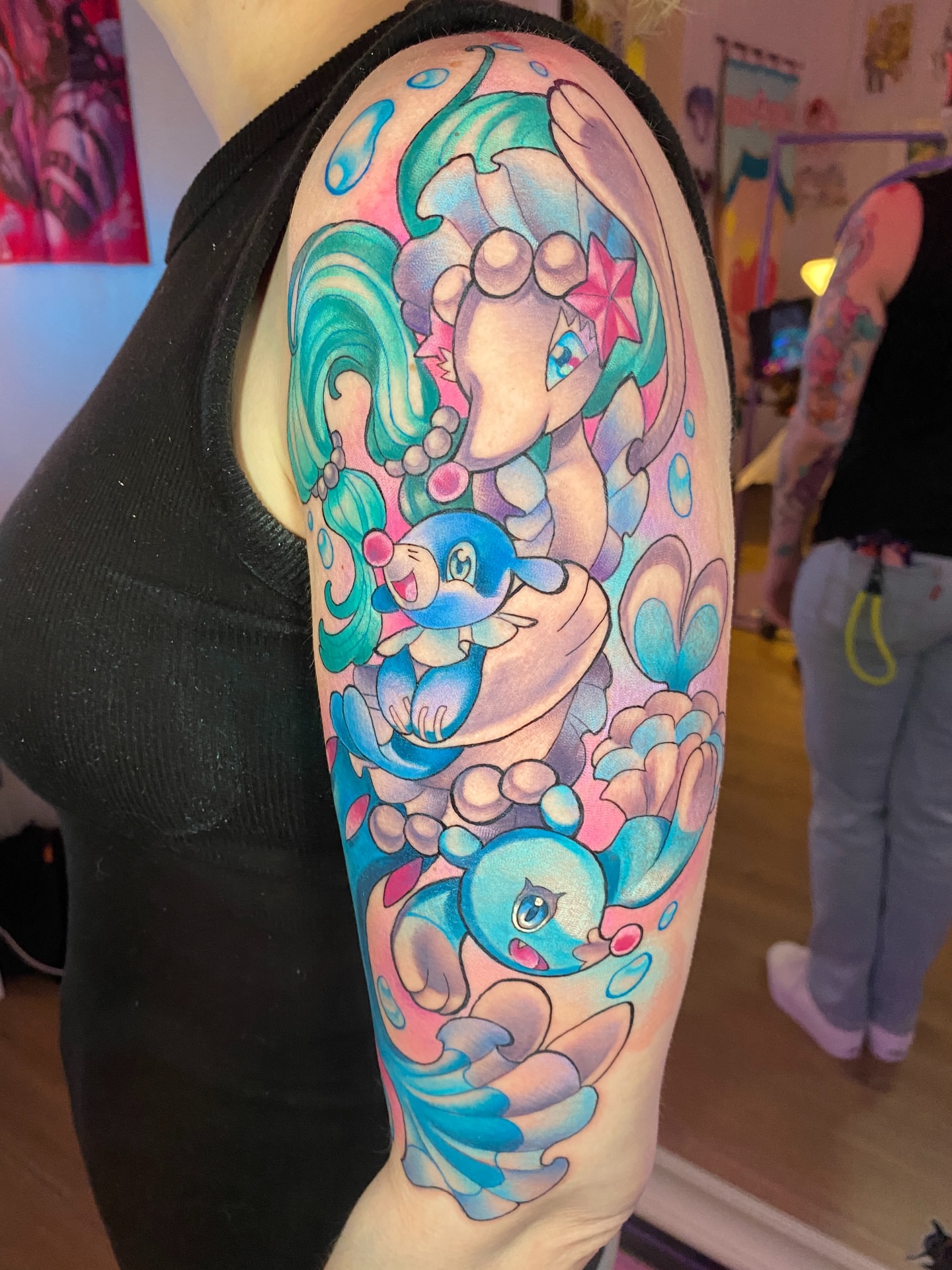 Sea creature new school tattoo on the forearm by Amy Porter