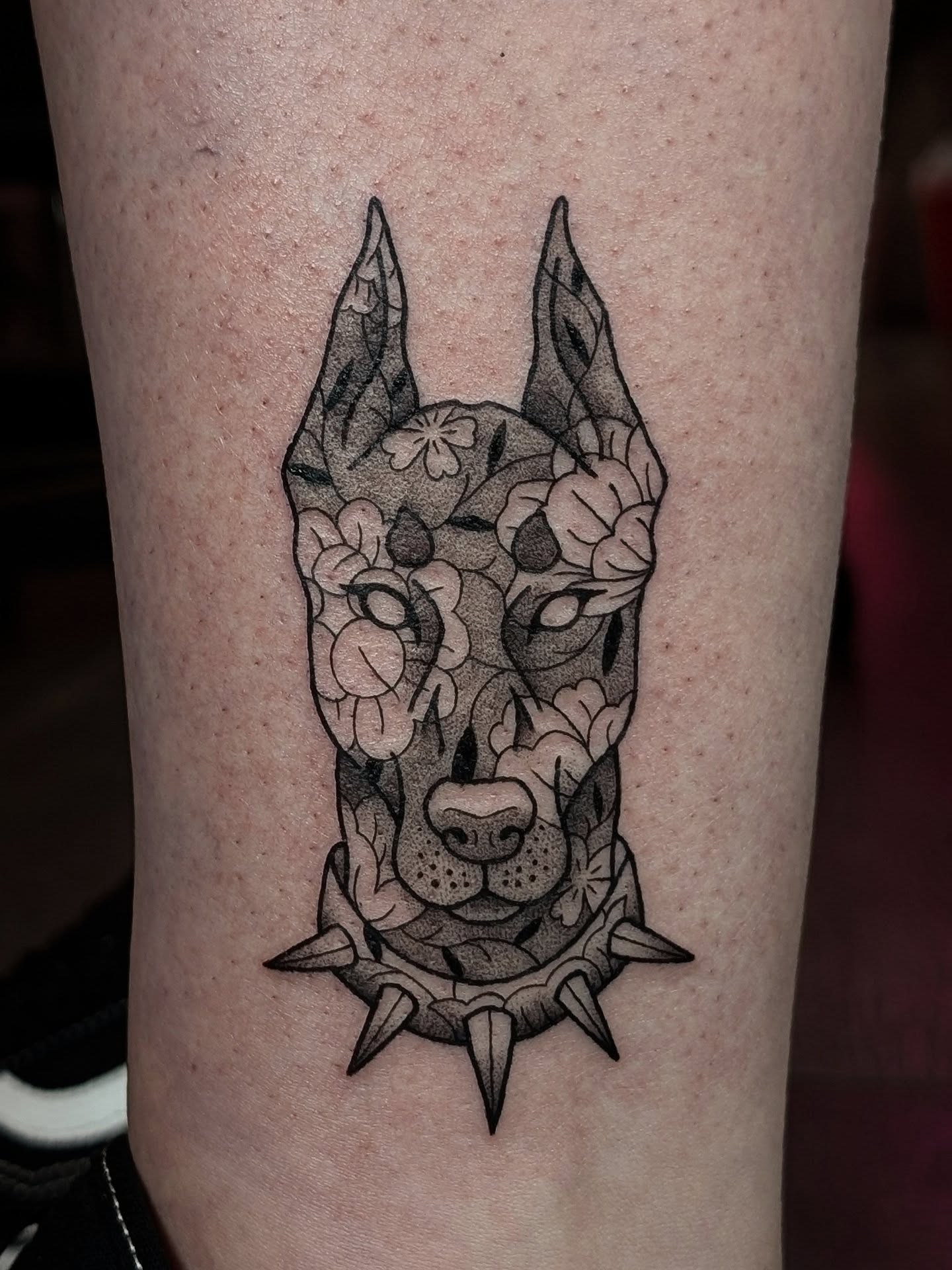 Tattoo by @elise_inks — dotwork, black_and_grey