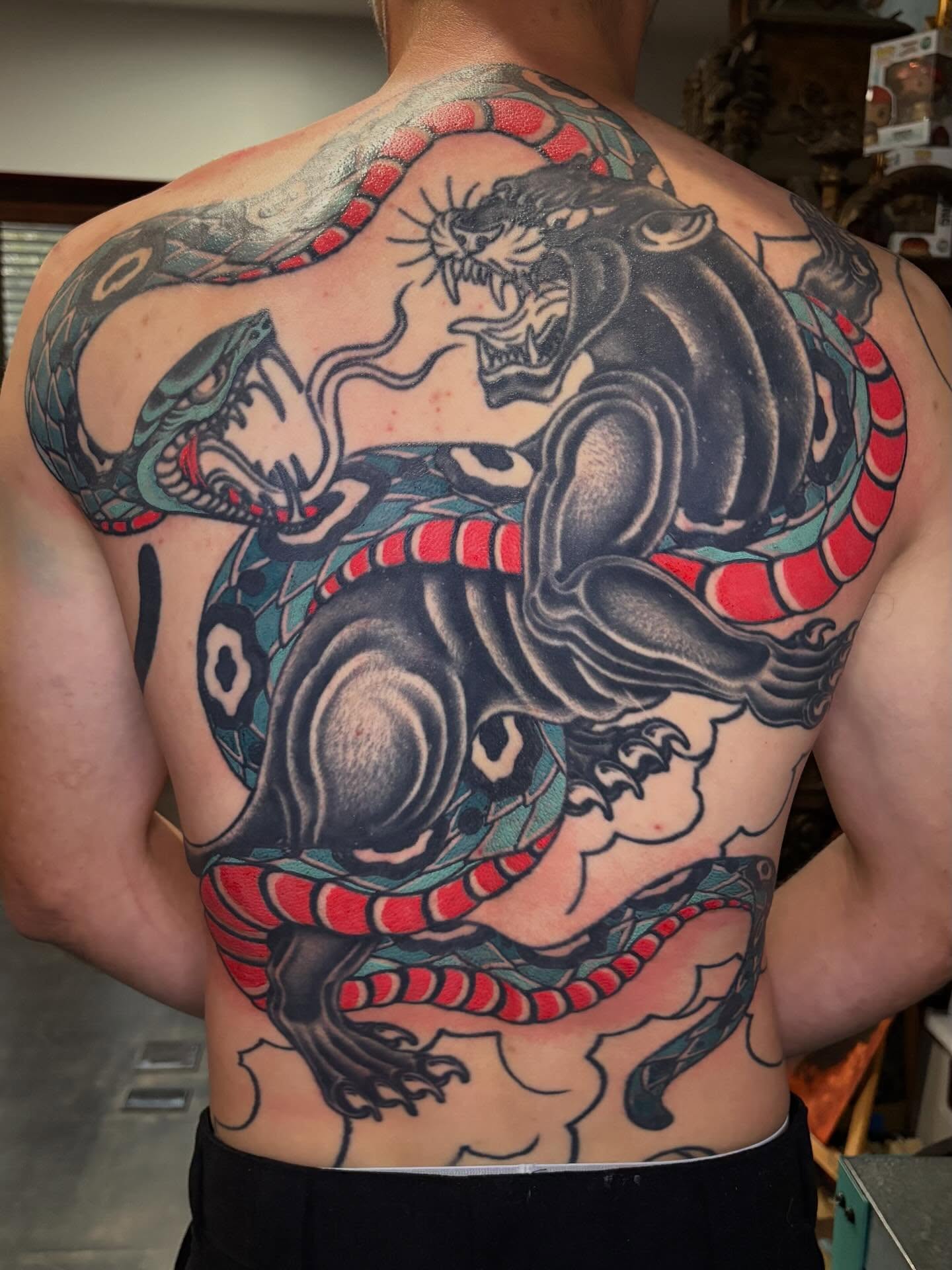 Tattoo by @elmertattoos — american_traditional, japanese_irezumi